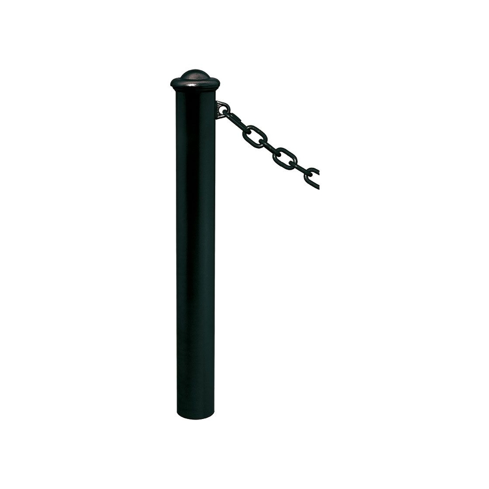 Potelet Province à chaînes RAL9005 - Potelet Ø114mm - 1 anneau - Pommeau Agora - PROCITY - 206522.9005