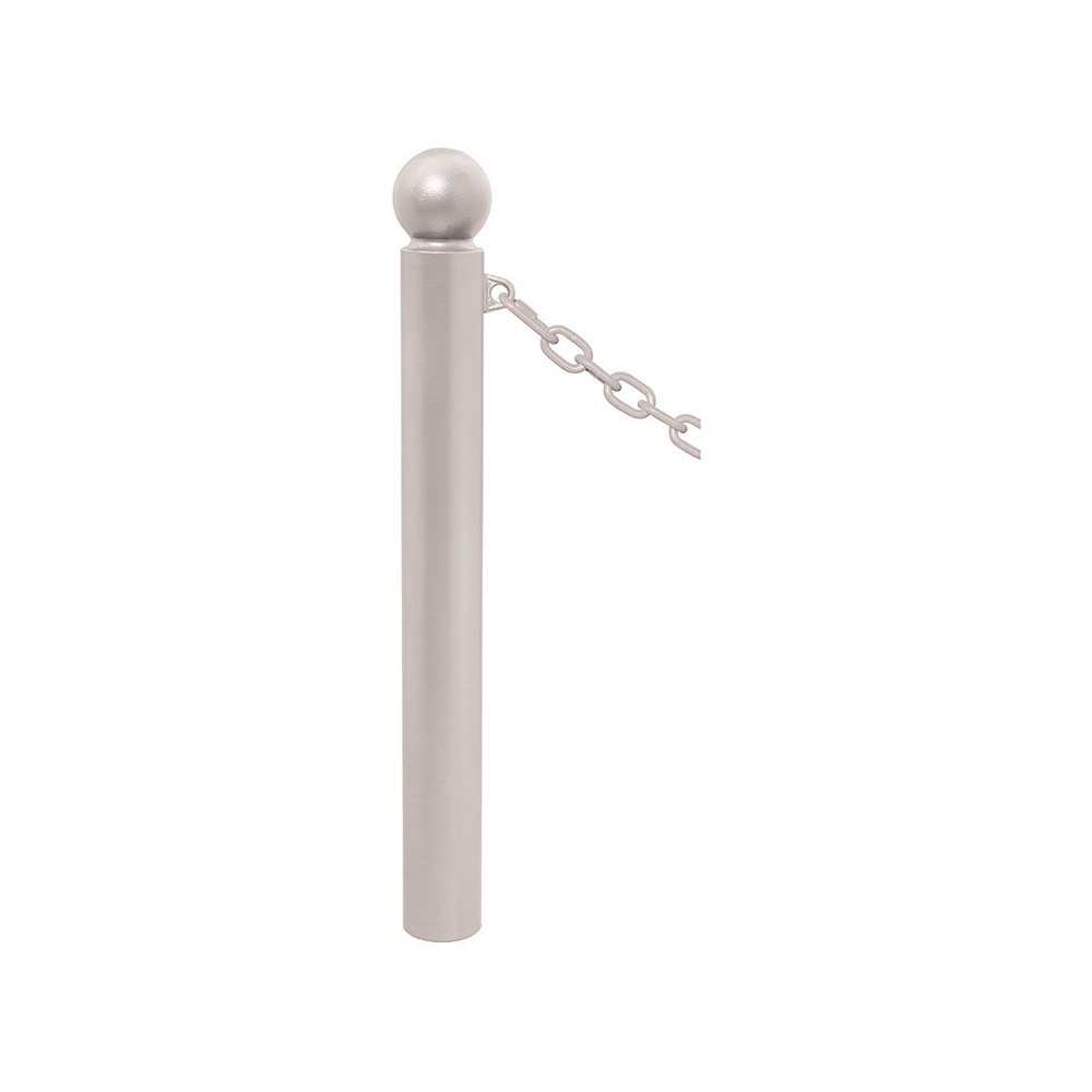 Potelet Province à chaînes RAL7044 - Potelet Ø114mm - 1 anneau - Pommeau Boule - PROCITY - 206523.7044
