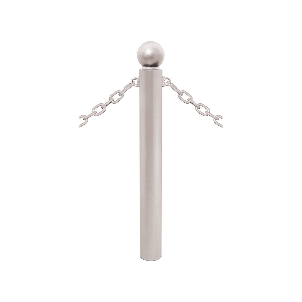 Potelet Province à chaînes RAL7044 - Potelet Ø114mm - 2 anneaux - Pommeau Boule - PROCITY - 206526.7044