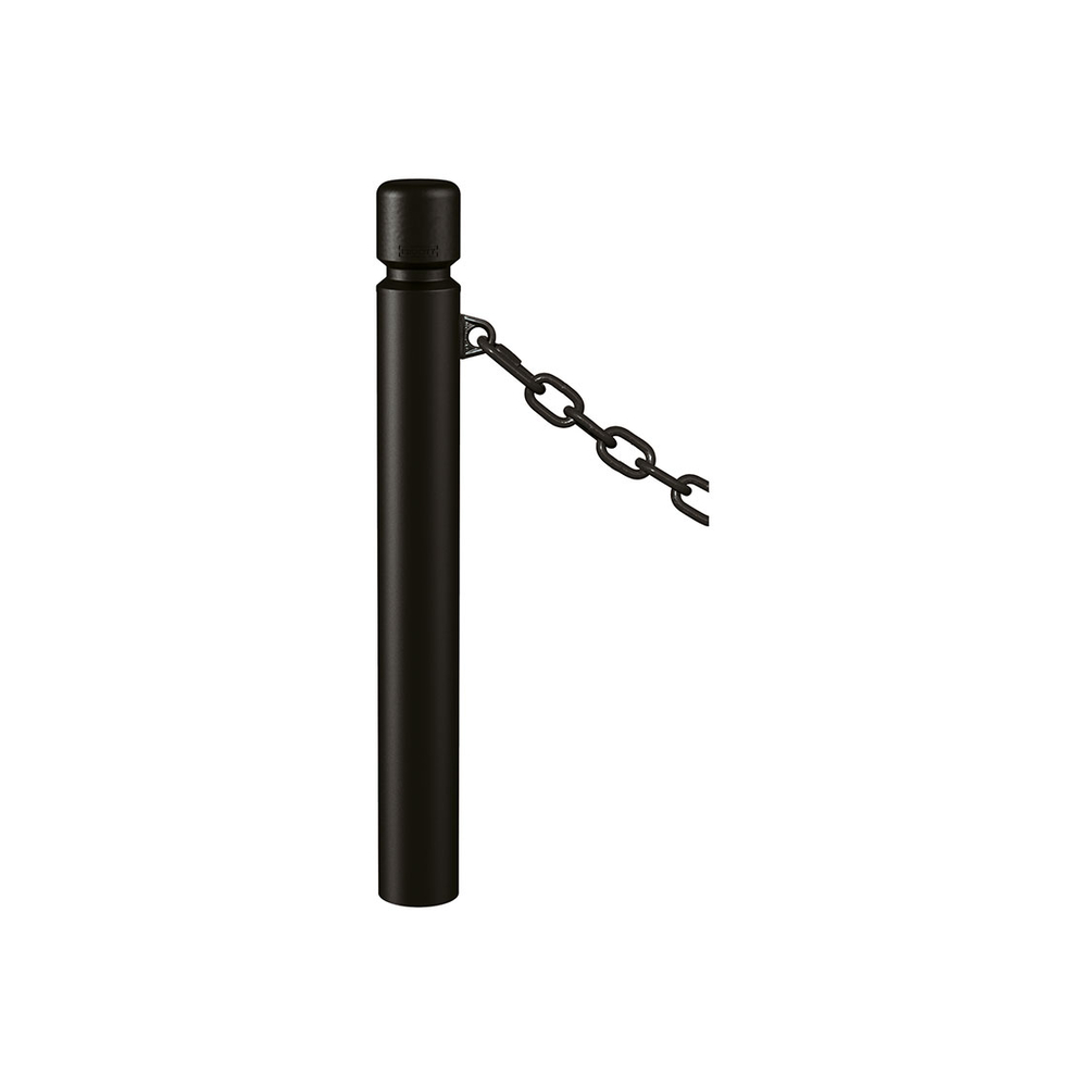 Potelet Agglo à chaînes RAL9005 - Potelet Ø102mm - 1 anneau - PROCITY - 206755.9005