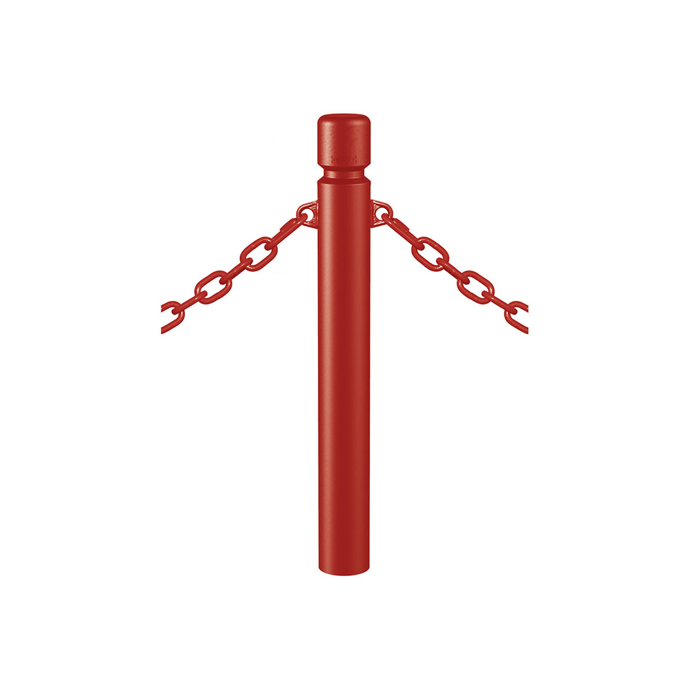 Potelet Agglo à chaînes RAL3004 - Potelet Ø102mm - 2 anneaux - PROCITY - 206756.3004