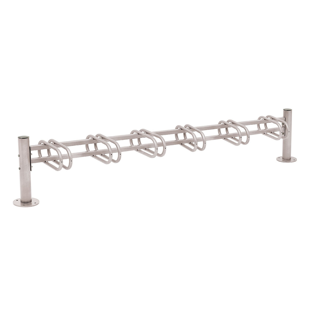 Support cycles Province Inox brossé RAL7044 - 6 places - simple face - PROCITY - 207314.7044