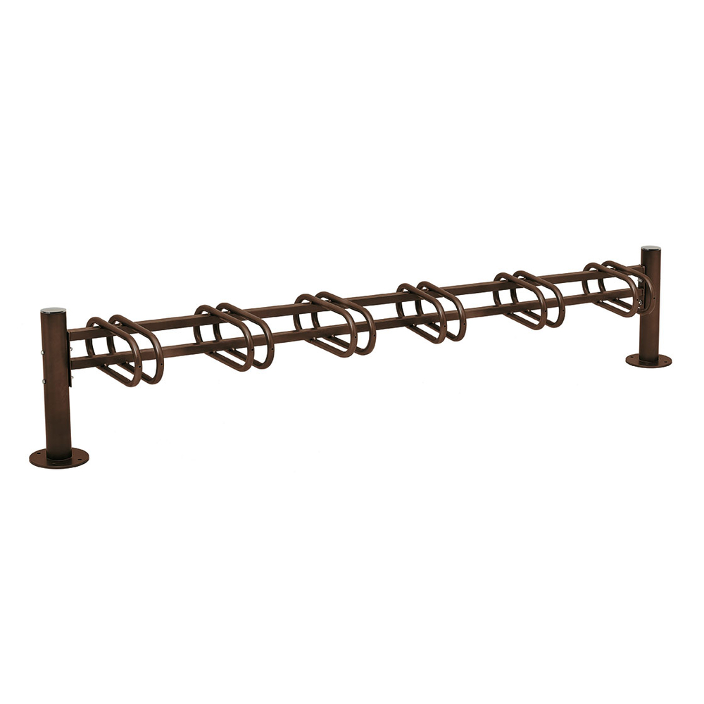 Support cycles Province Inox brossé RAL8017 - 6 places - simple face - PROCITY - 207314.8017
