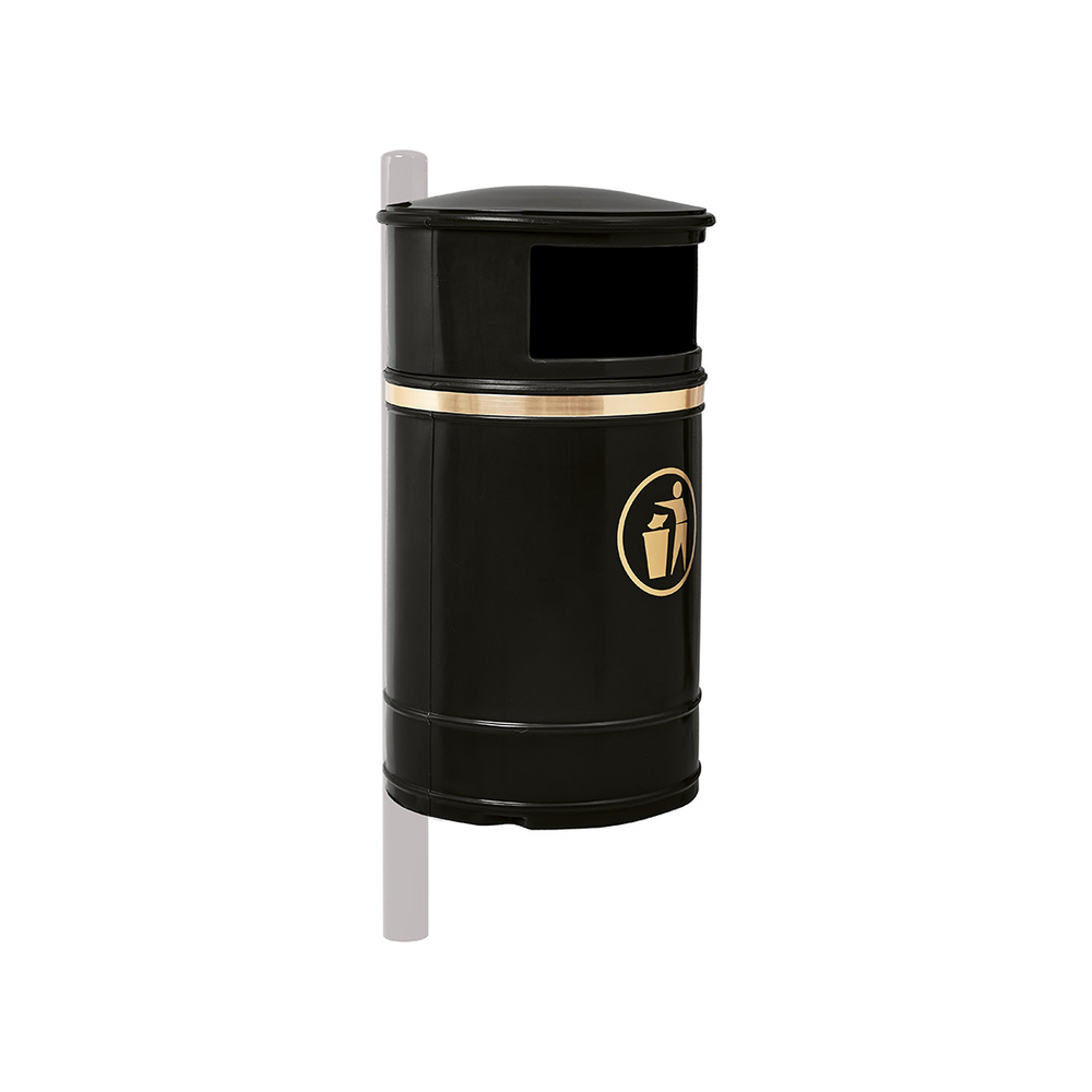 Corbeille Morvan 40 litres Noir - PROCITY - 208000.NOIR