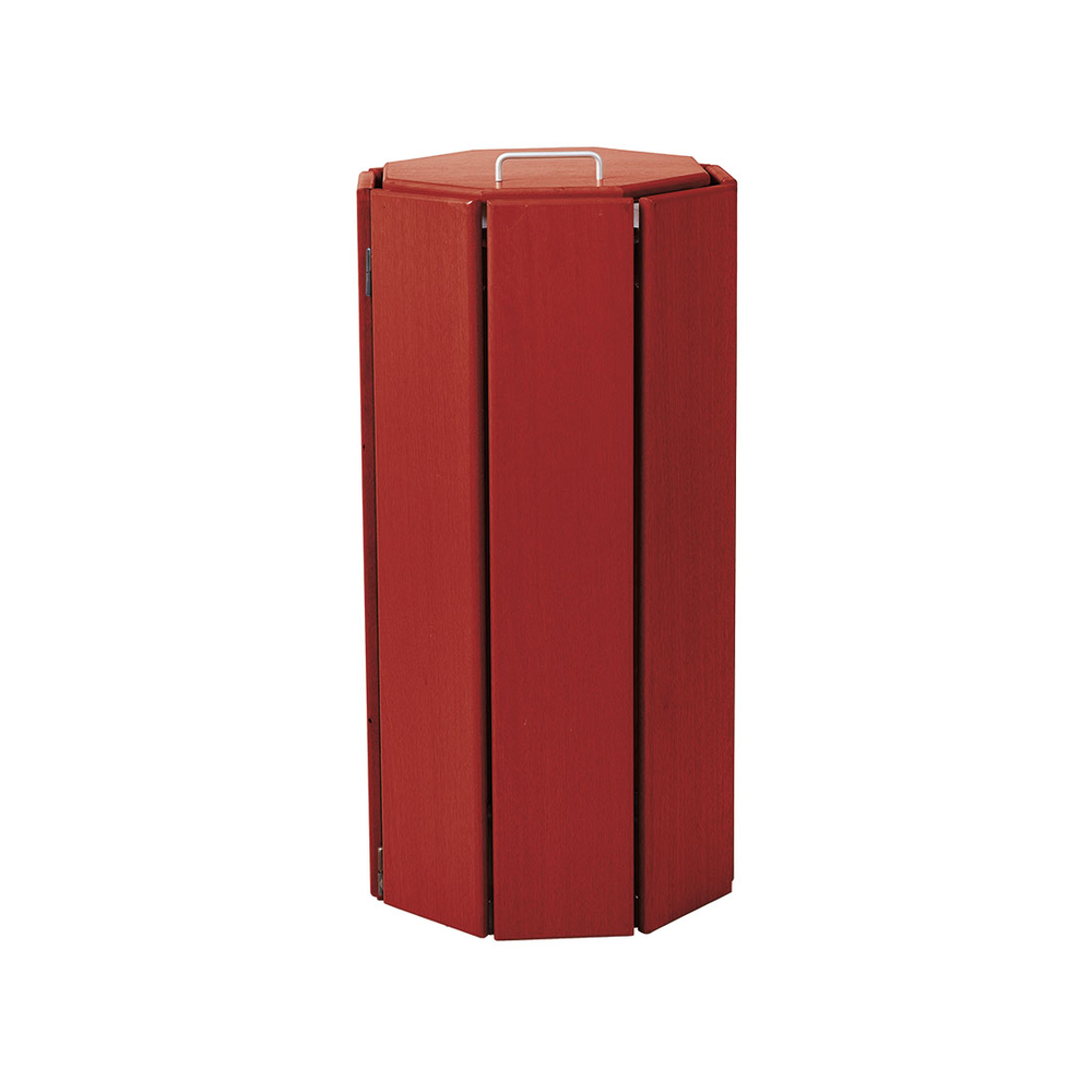 Corbeille Séville octogonale 100 litres lasuré acajou - seau intérieur - PROCITY - 208059.ACAJ