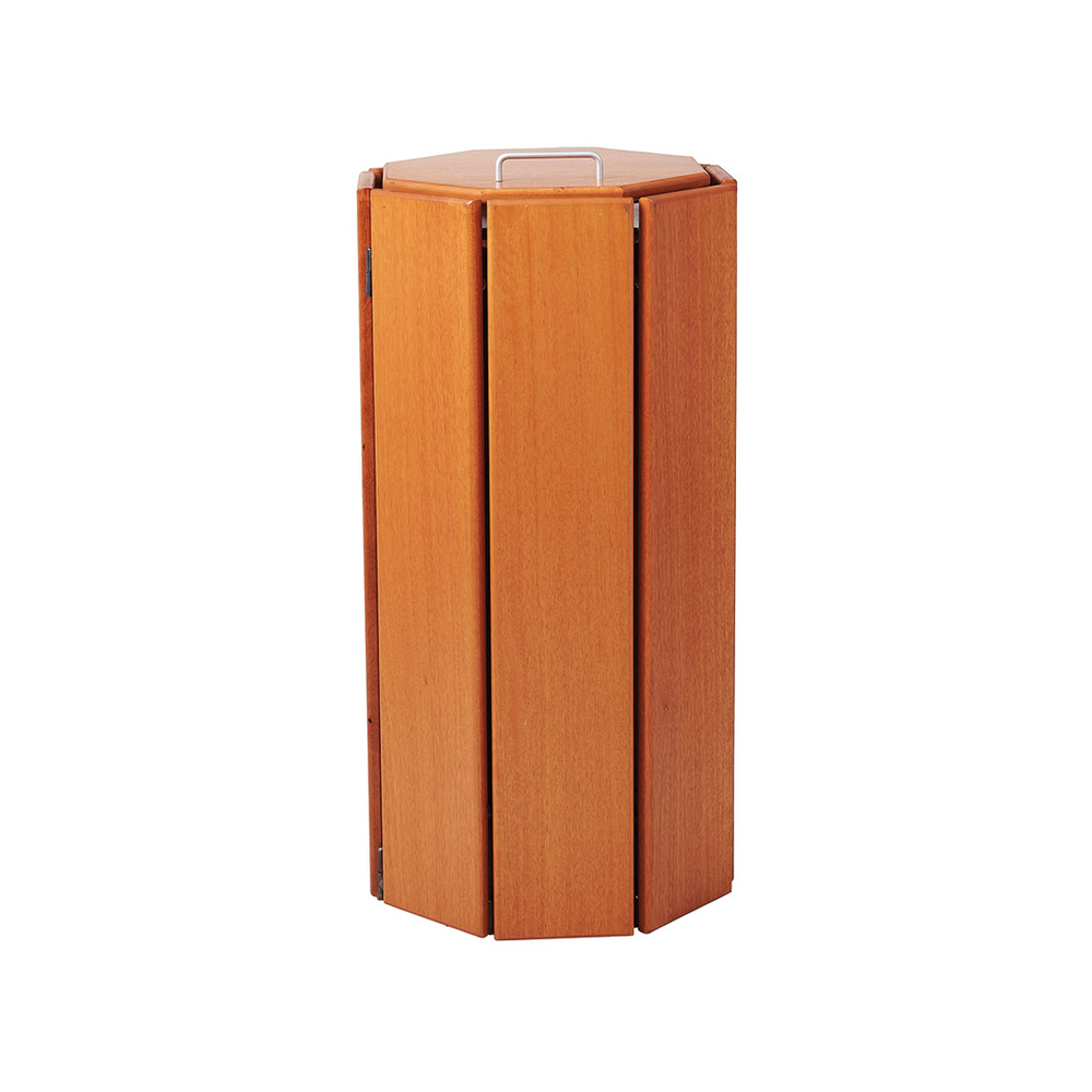 Corbeille Séville octogonale 100 litres lasuré chêne clair - Sans seau intérieur - PROCITY - 208068.CHEC