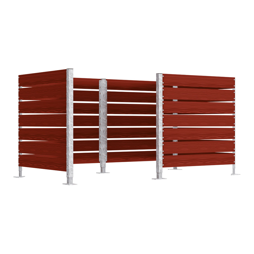 Cache-conteneurs modulable en compact Stratifié acajou - 1500mm - PROCITY - 208095.ACAJ