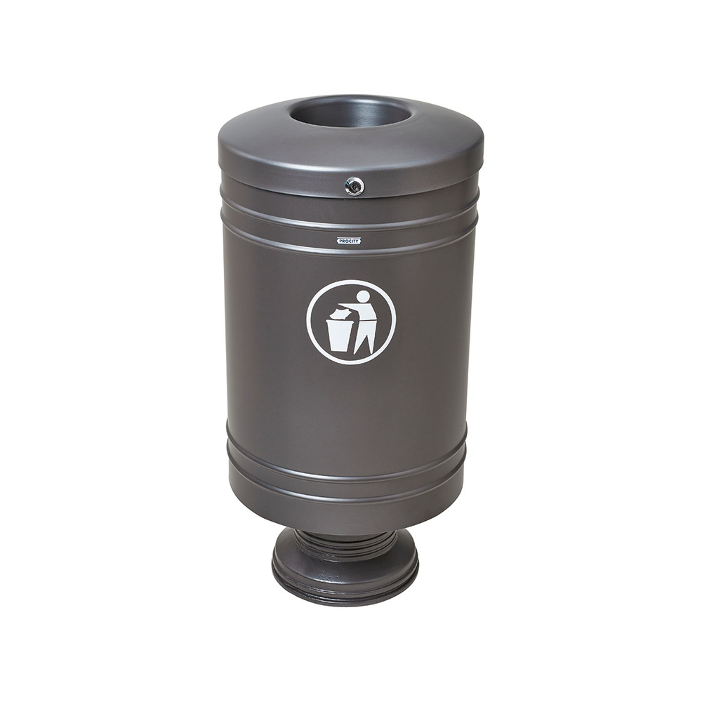 Corbeille Gascogne socle en fonte 60 litres Gris PROCITY - 208100.GPRO