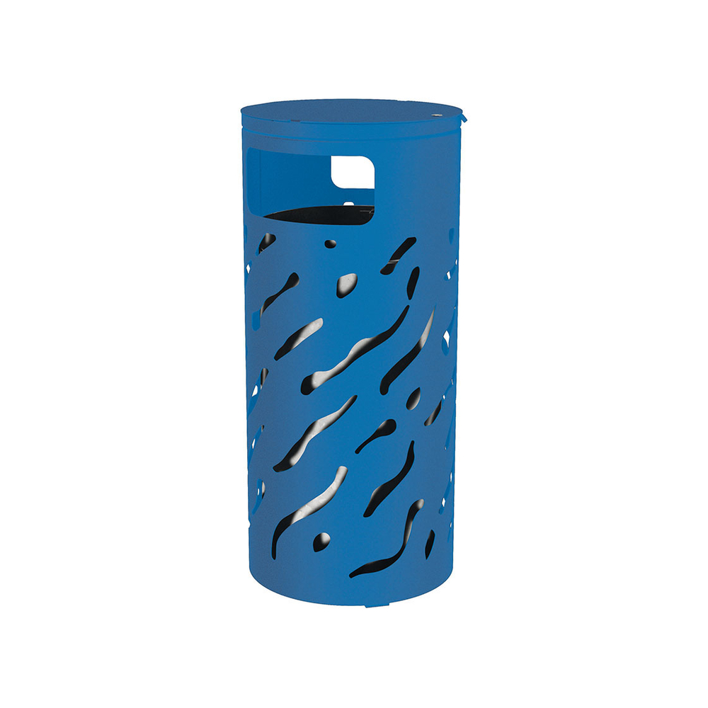 Corbeille Venise couvercle réhaussé 80 litres RAL5010 - Couvercle rehaussé seau Galva - PROCITY - 208103.5010