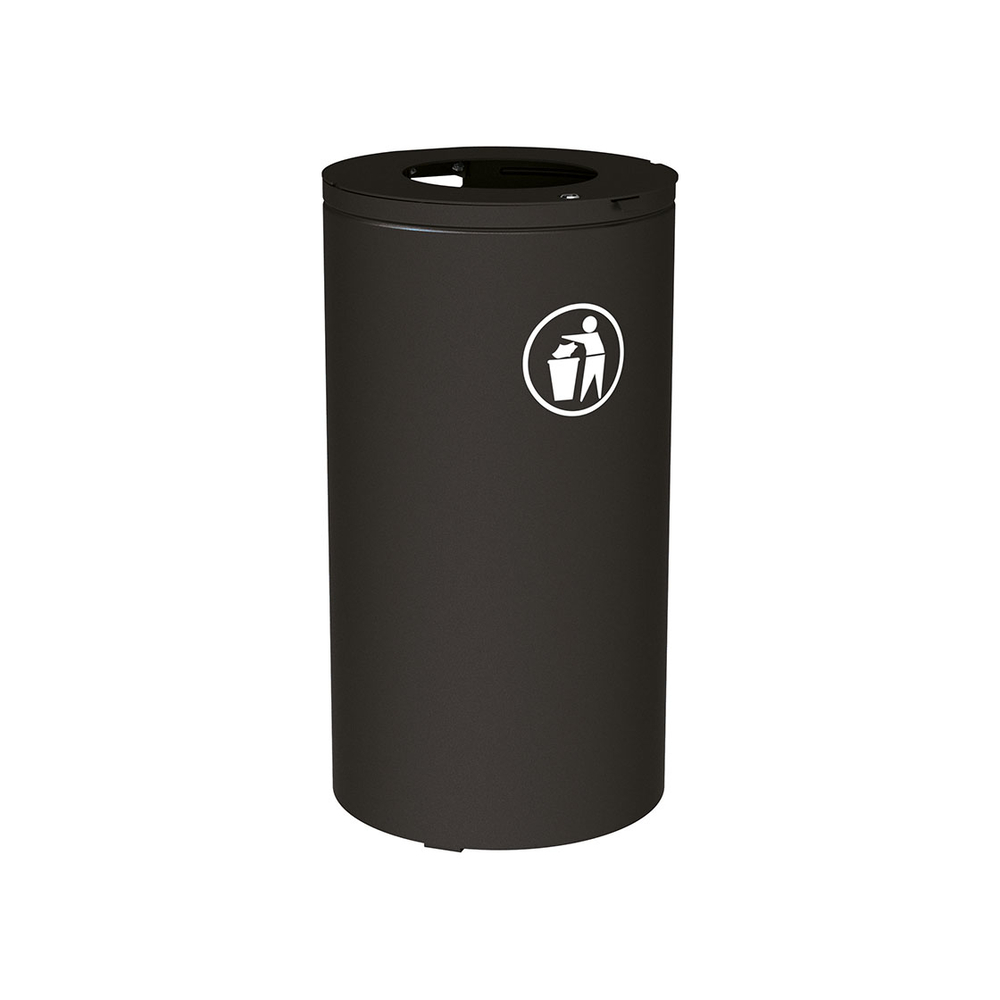 Corbeille Olbia 80 ou 120 litres RAL9005 - seau Galva - PROCITY - 208104.9005