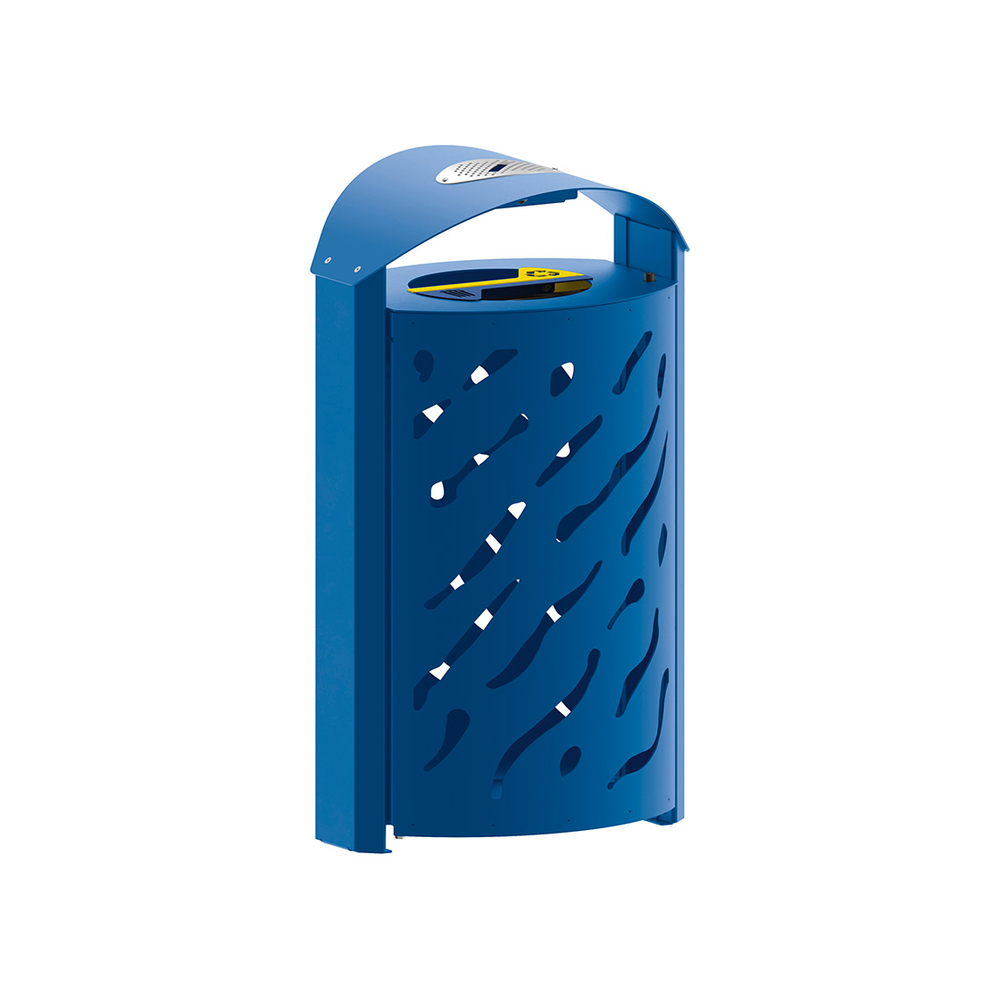Corbeille Venise Tri sélectif 2x60 litres RAL5010 - couvercle réhaussé et cendrier - PROCITY - 208123.5010