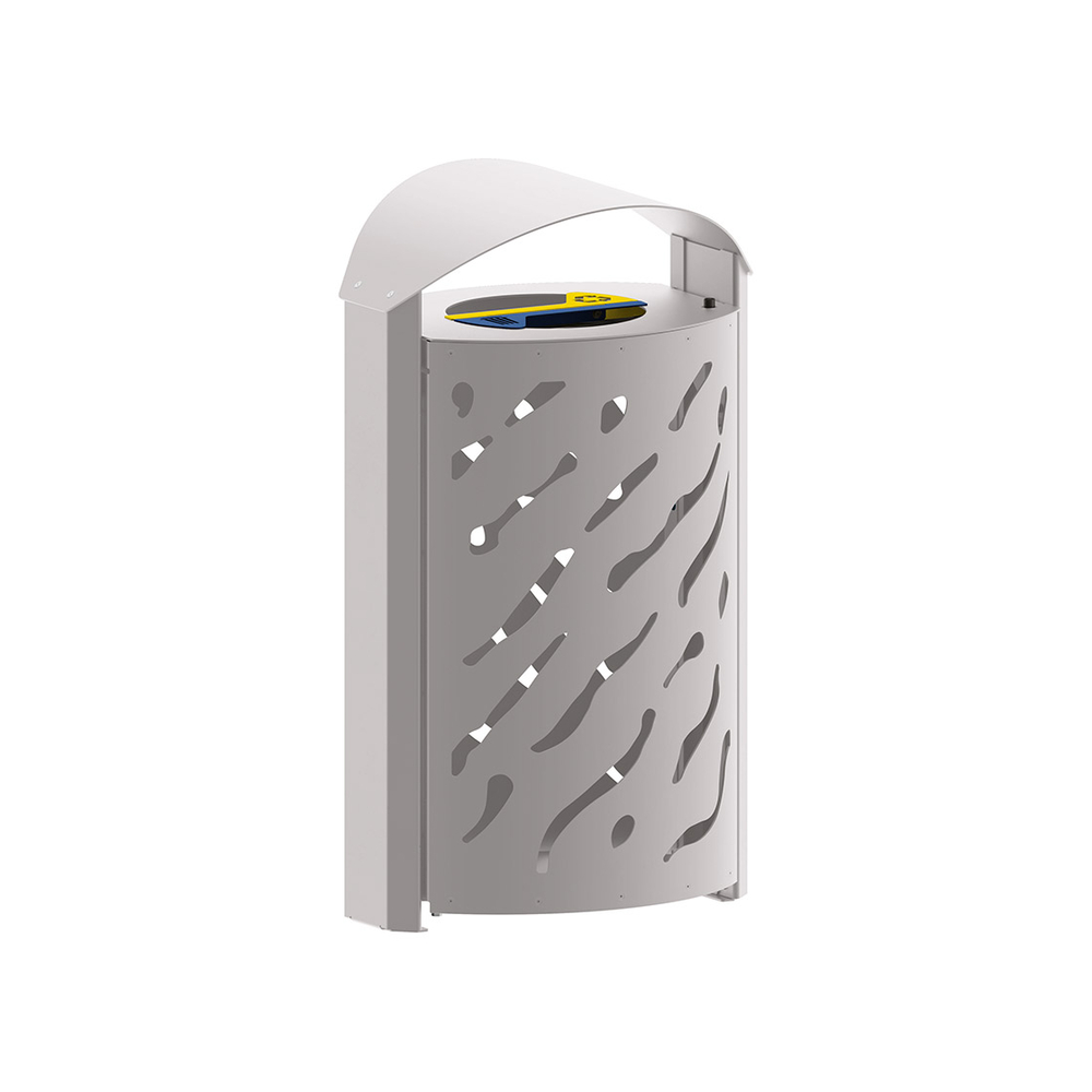Corbeille Venise Tri sélectif 2x60 litres RAL7044 - couvercle réhaussé - PROCITY - 208124.7044