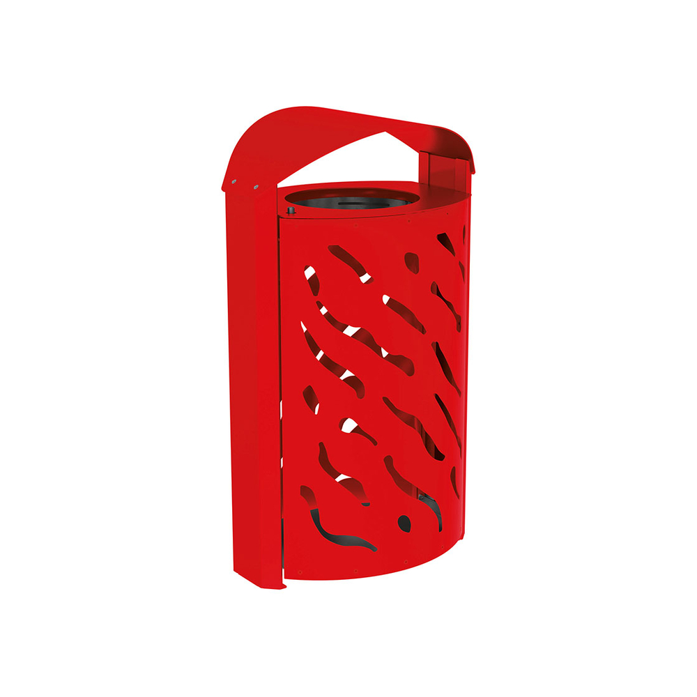 Corbeille Venise 120 litres RAL3020 - couvercle réhaussé - PROCITY - 208129.3020
