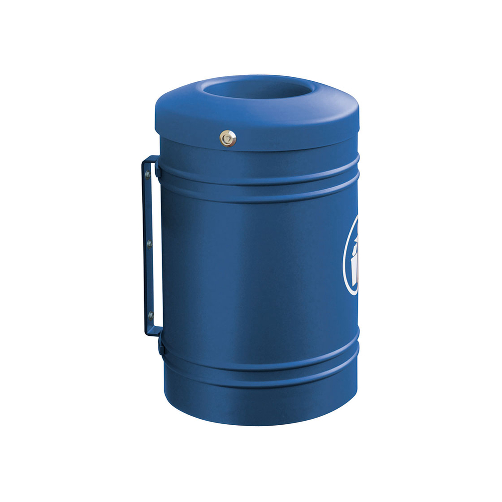 Corbeille Esterel 40 litres RAL5010 - Esterel support muRAL- PROCITY - 208150.5010