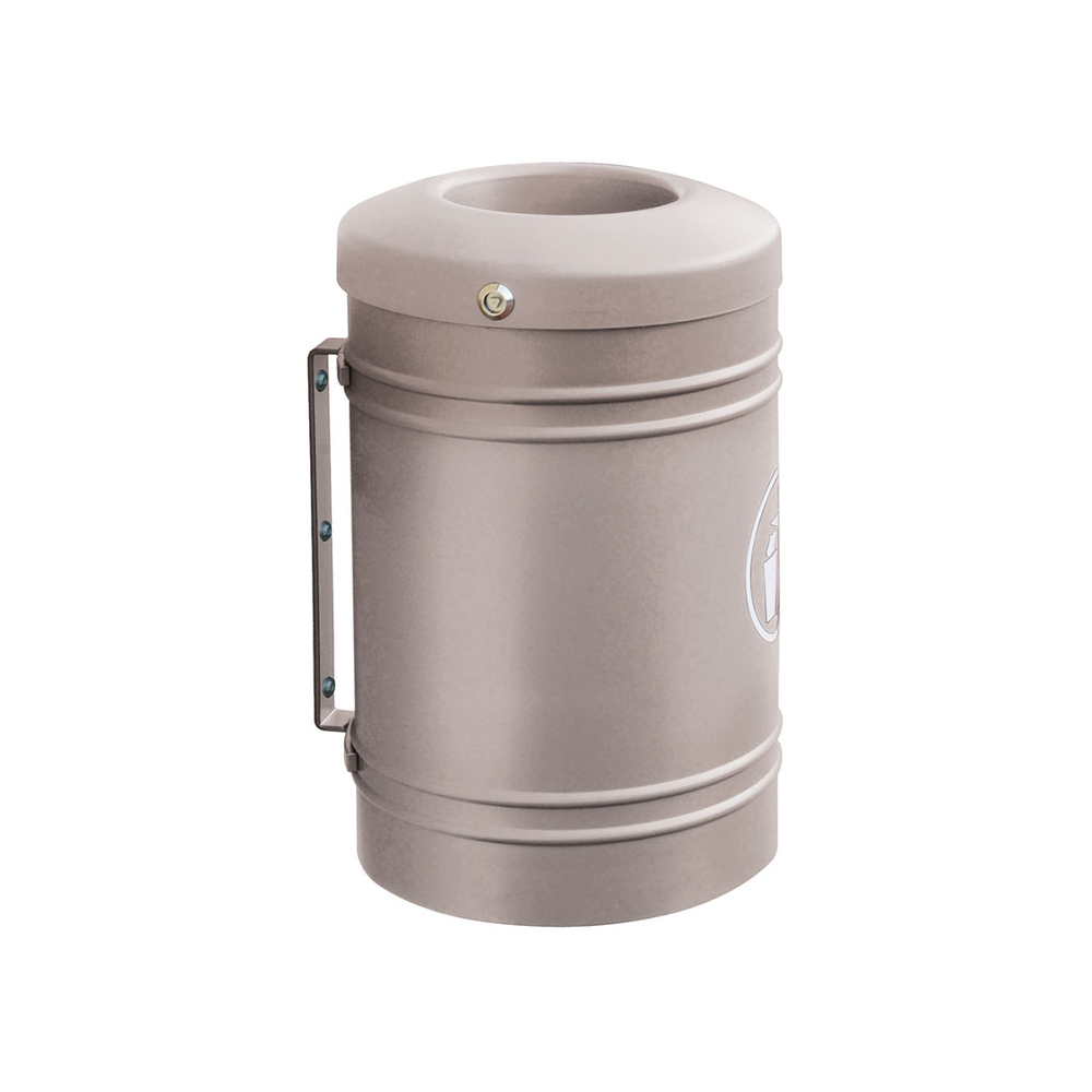 Corbeille Esterel 40 litres RAL7044 - Esterel support muRAL- PROCITY - 208150.7044