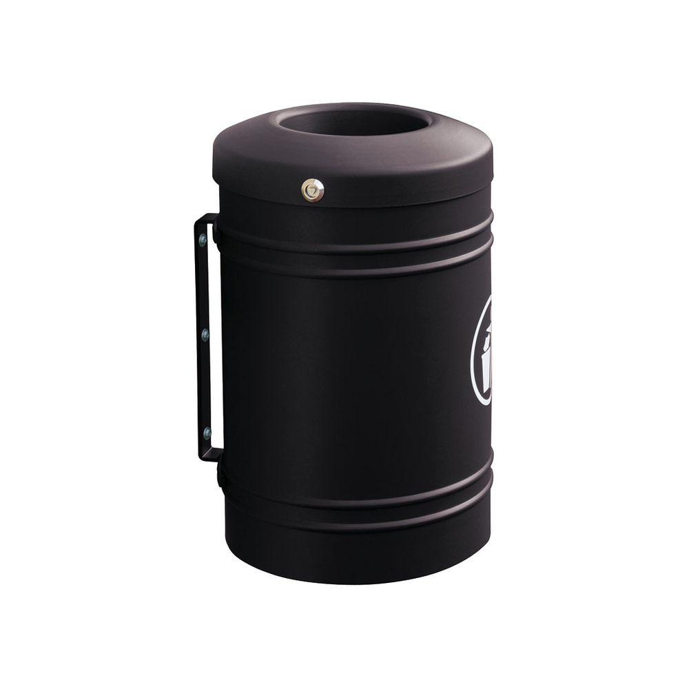 Corbeille Esterel 40 litres RAL9005 - Esterel support muRAL- PROCITY - 208150.9005