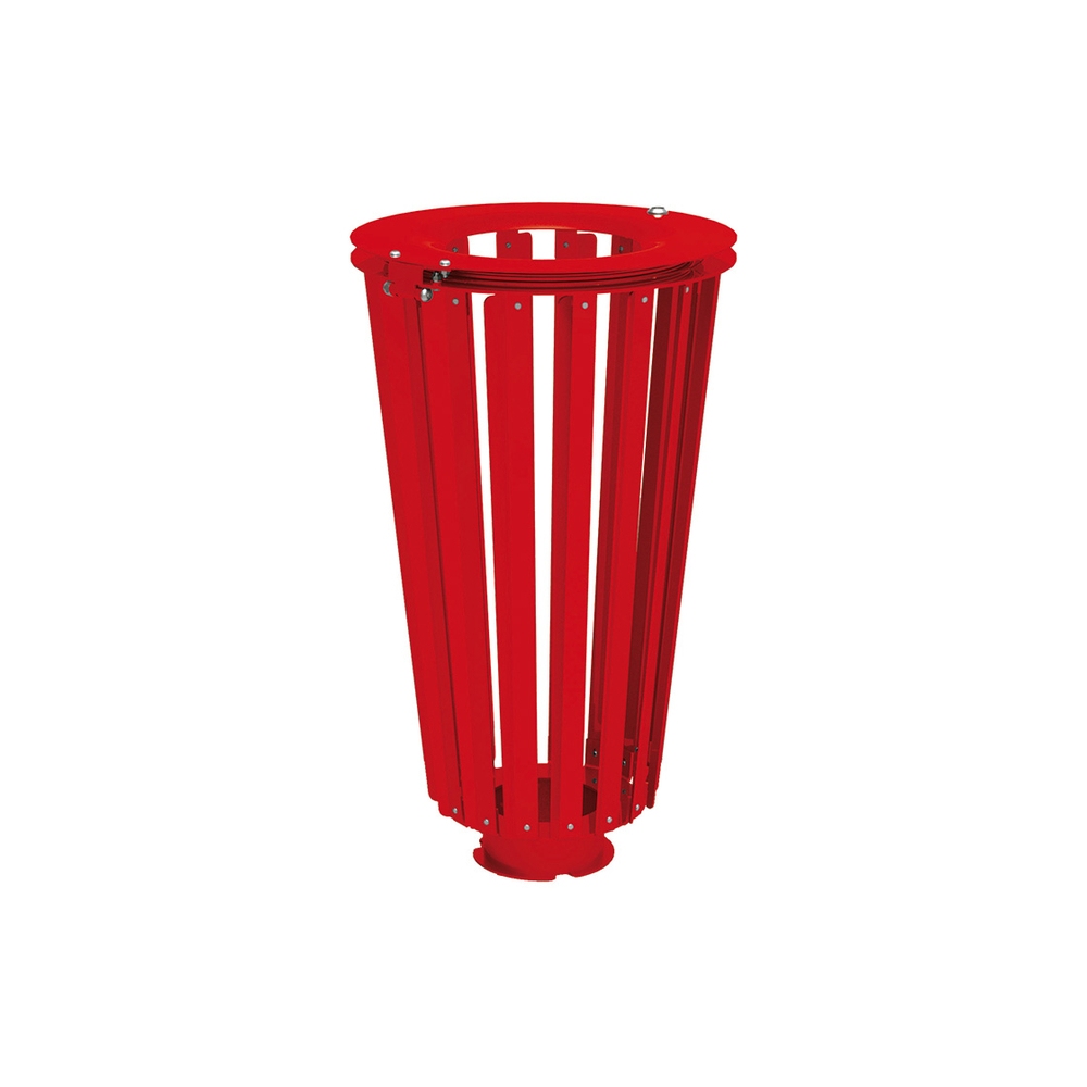 Corbeille Lofoten acier 80 litres RAL3020 - Sans seau intérieur - PROCITY - 208171.3020