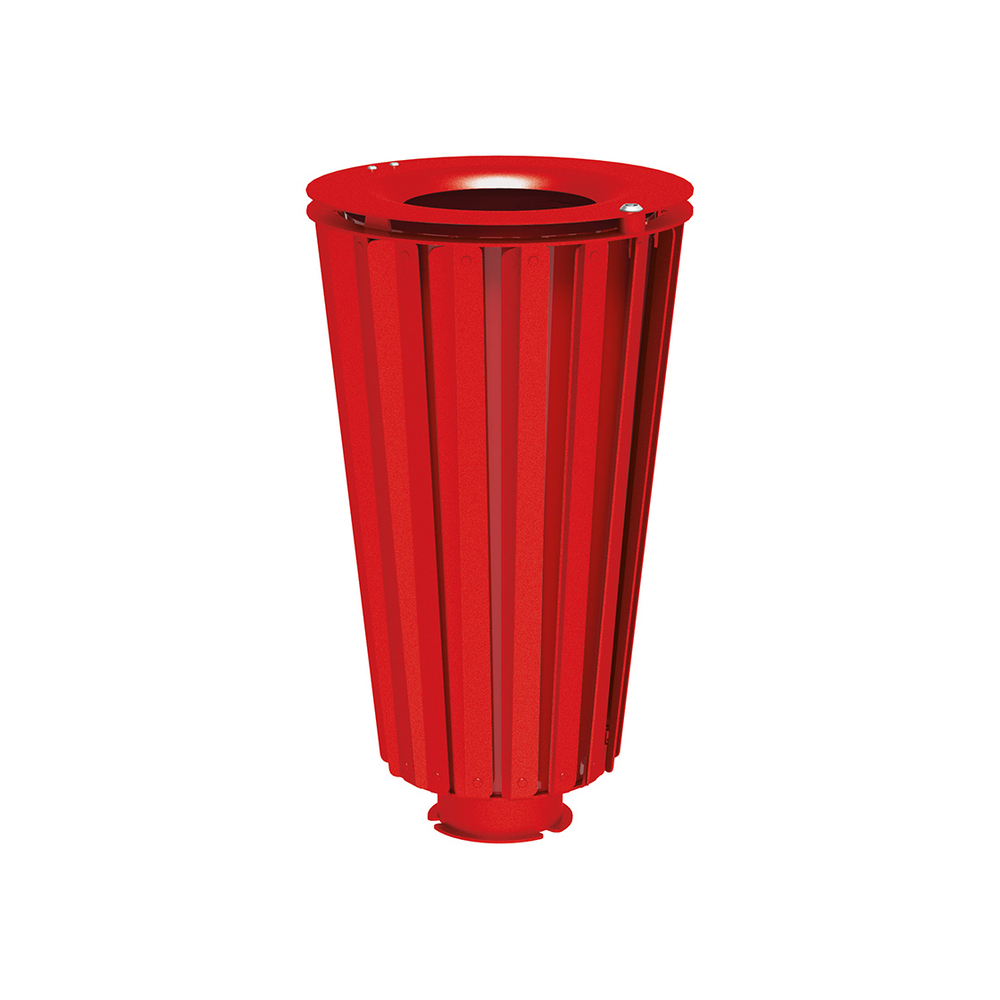 Corbeille Lofoten acier 80 litres RAL3020 - seau peint sur Galva - PROCITY - 208175.3020