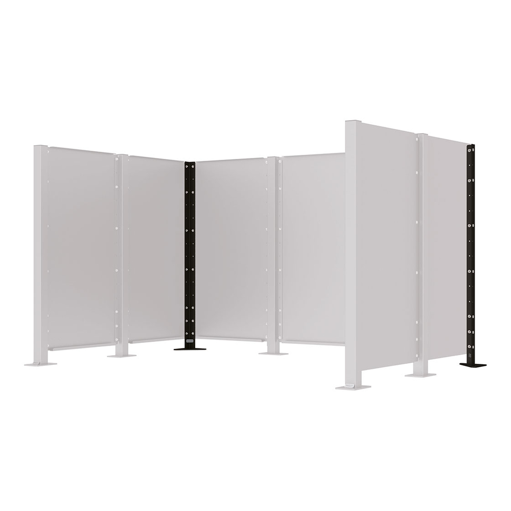 Poteau cache-conteneurs modulable peint sur Galva RAL9005 - Poteau d'angle sur platine fixe - PROCITY - 208182.9005