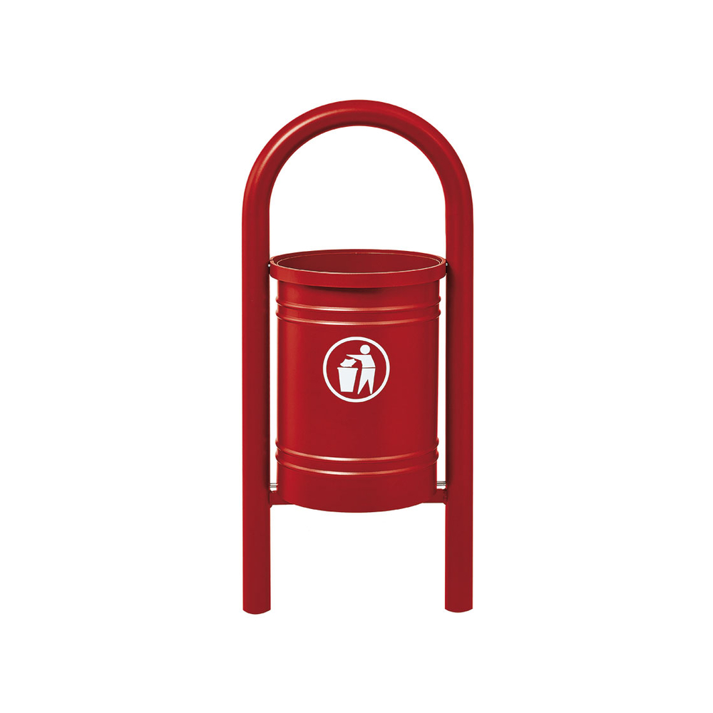 Corbeille Vercors 40 litres RAL3004 - seau intérieur - PROCITY - 208211.3004