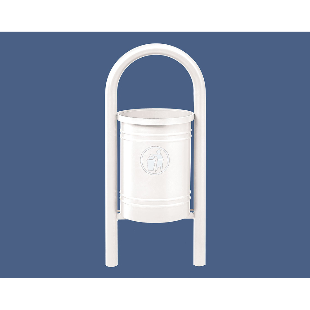 Corbeille Vercors 40 litres RAL9010 - seau intérieur - PROCITY - 208211.9010