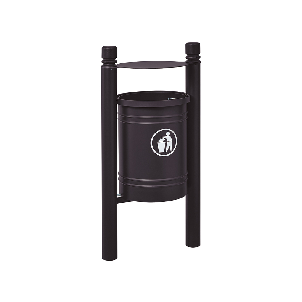 Corbeille Saintonge City 40 litres RAL9005 - seau intérieur - PROCITY - 208225.9005