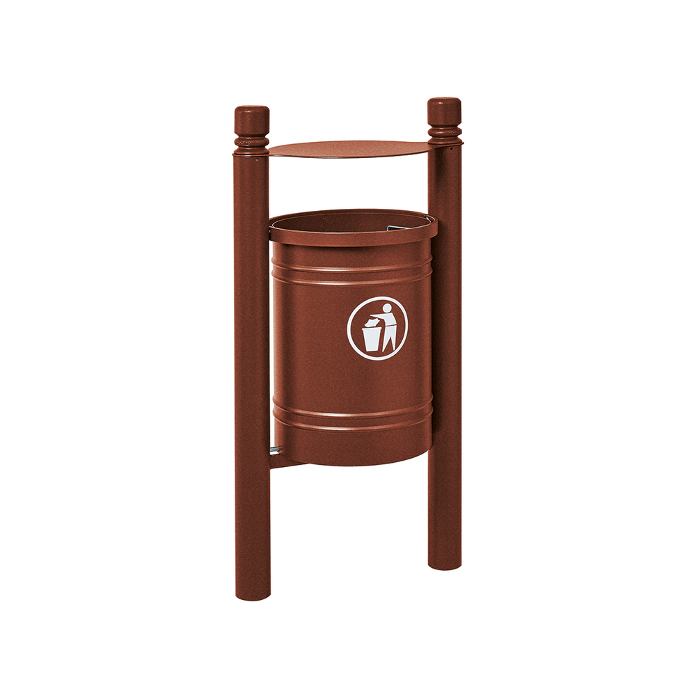 Corbeille Saintonge City 40 litres Aspect Corten - seau intérieur - PROCITY - 208225.S025