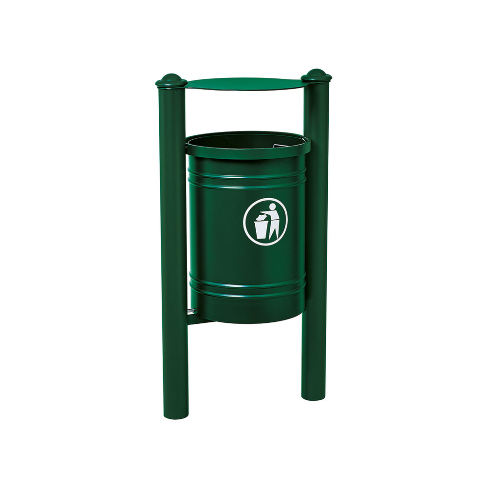 Corbeille Saintonge Agora 40 litres RAL6005 - seau intérieur - PROCITY - 208226.6005