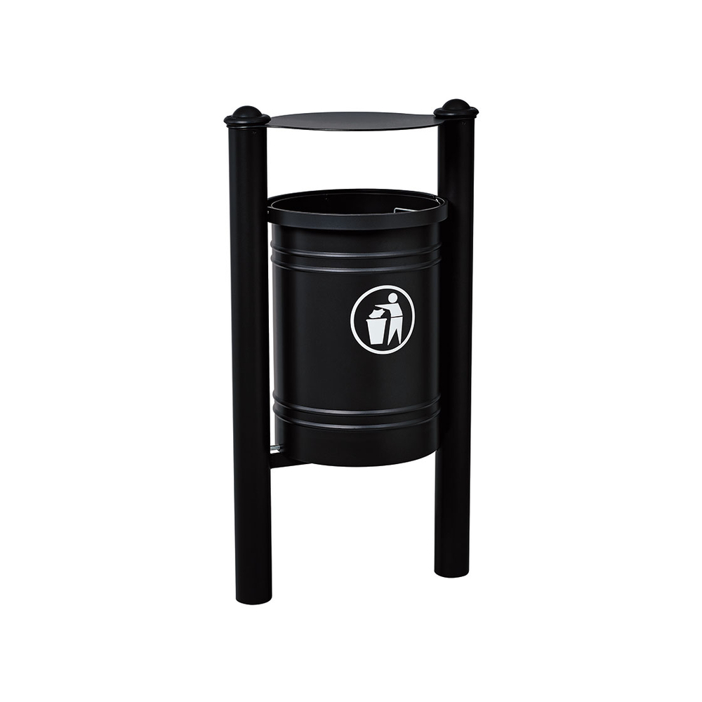 Corbeille Saintonge Agora 40 litres RAL9005 - seau intérieur - PROCITY - 208226.9005