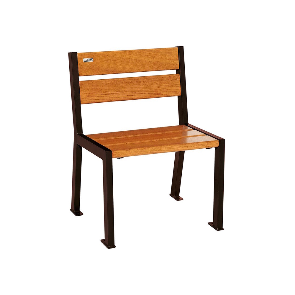 Fauteuil bois et acier Silaos 5 lames RAL8017 - Chêne lasuré chêne clair - Sans accoudoir - PROCITY - 209500.8017.CHEC