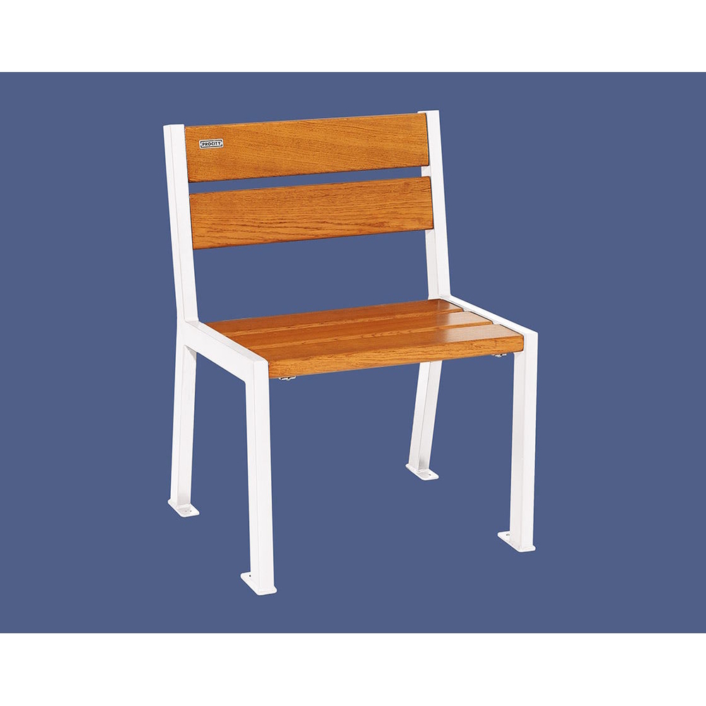 Fauteuil bois et acier Silaos 5 lames RAL9010 - Chêne lasuré chêne clair - Sans accoudoir - PROCITY - 209500.9010.CHEC