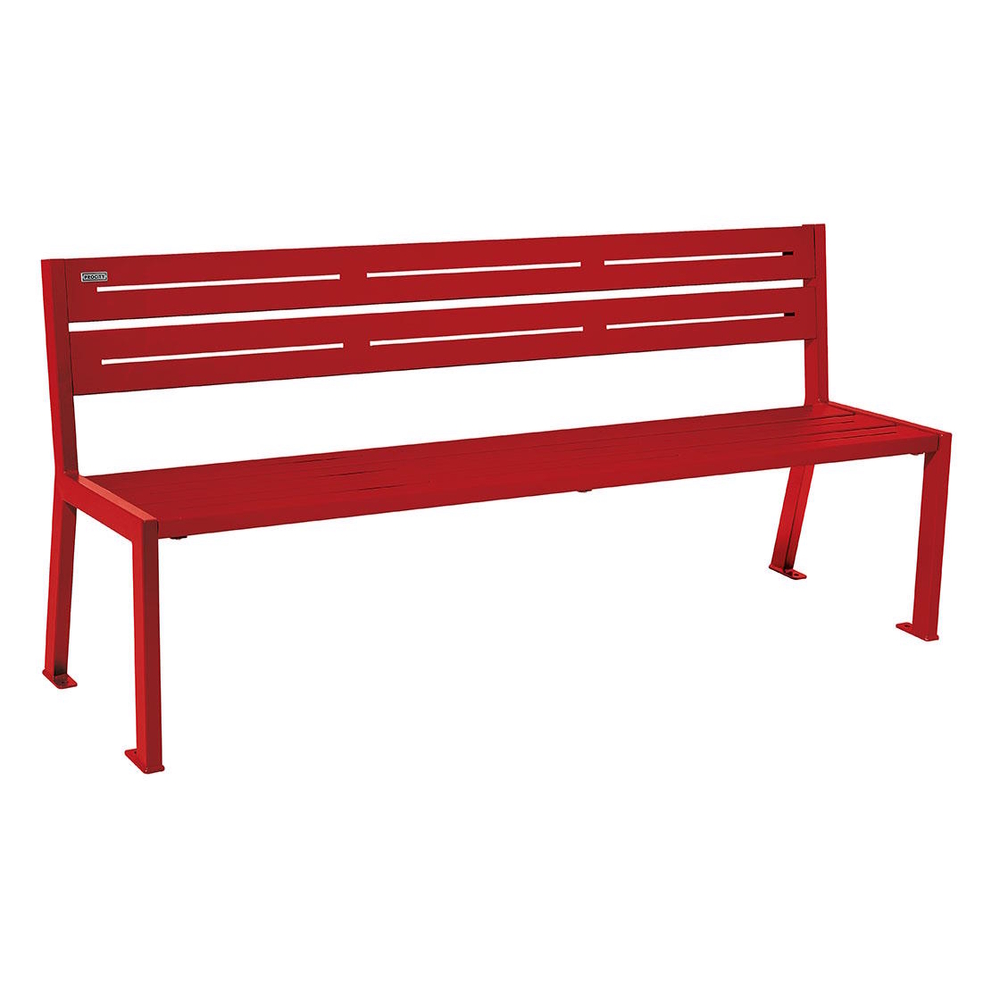 Banc acier Silaos 5 lames RAL3004 - Sans accoudoir - PROCITY - 209506.3004