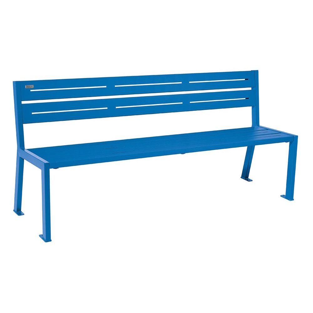 Banc acier Silaos 5 lames RAL5010 - Sans accoudoir - PROCITY - 209506.5010