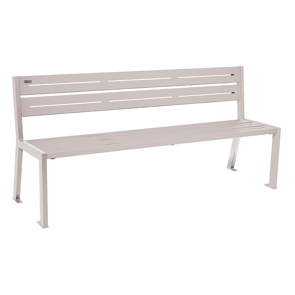 Banc acier Silaos 5 lames RAL7044 - Sans accoudoir - PROCITY - 209506.7044