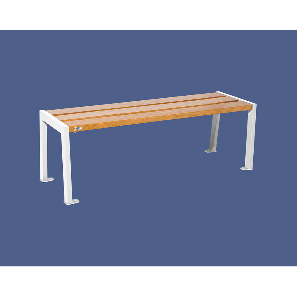 Banquette Silaos acier et bois RAL9010 - Chêne lasuré chêne clair - 1200 - PROCITY - 209631.9010.CHEC