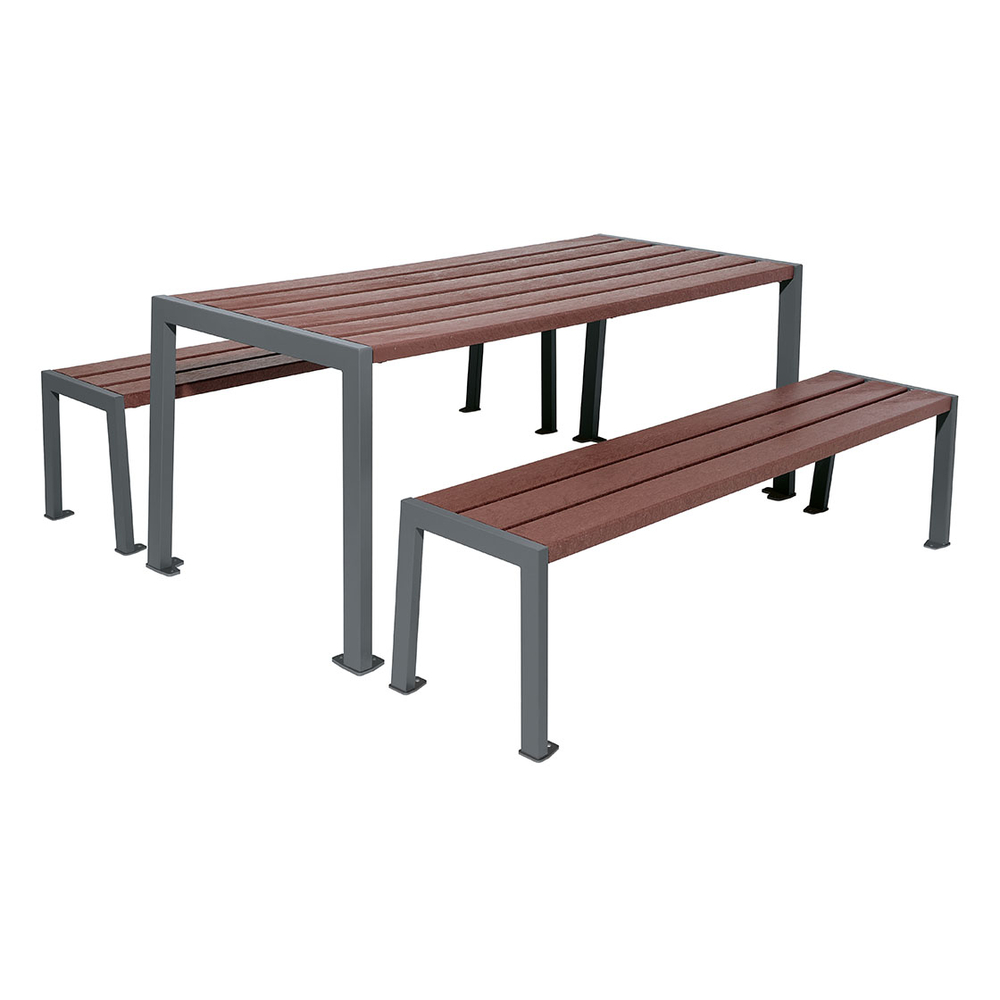 Table de pique-nique Silaos acier et plastique recyclé Gris PROCITY - 209652.GPRO
