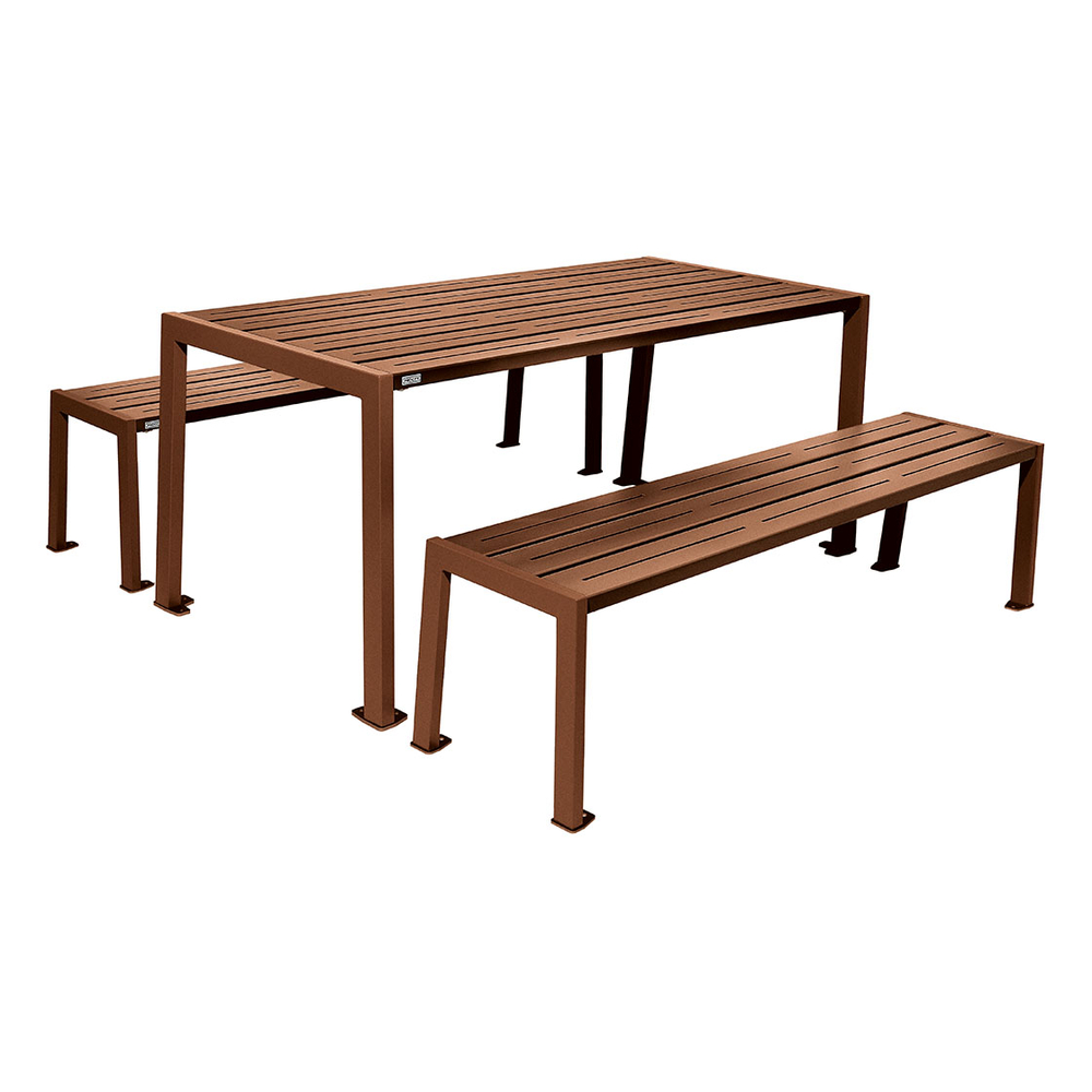 Table de pique-nique Silaos acier Aspect Corten - Table seule - PROCITY - 209653.S025