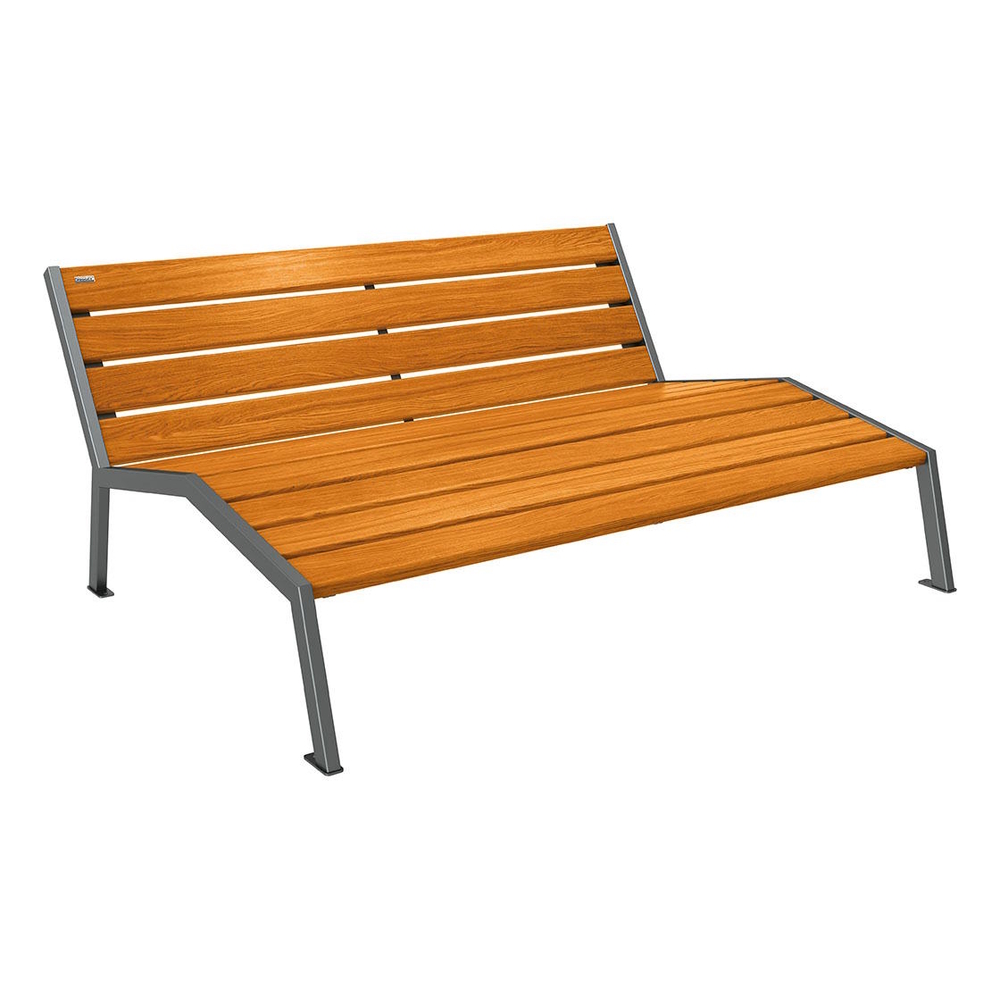 Chaise longue bois et acier Silaos Gris lasuré chêne clair - PROCITY - 209660.GPRO.CHEC