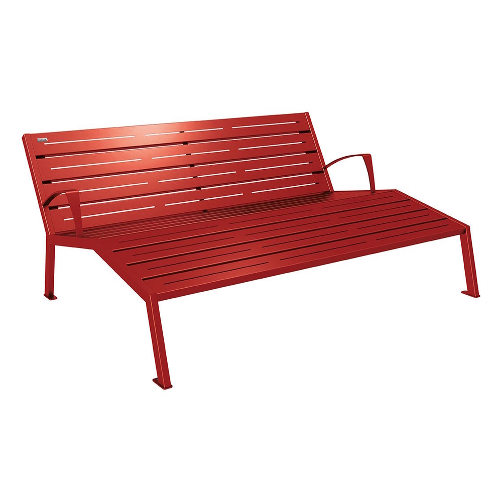 Chaise longue acier Silaos RAL3004 - accoudoirs - PROCITY - 209663.3004