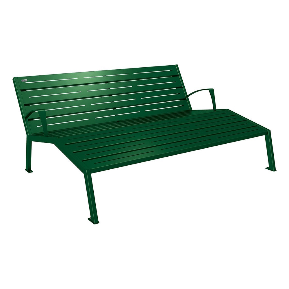 Chaise longue acier Silaos RAL6005 - accoudoirs - PROCITY - 209663.6005
