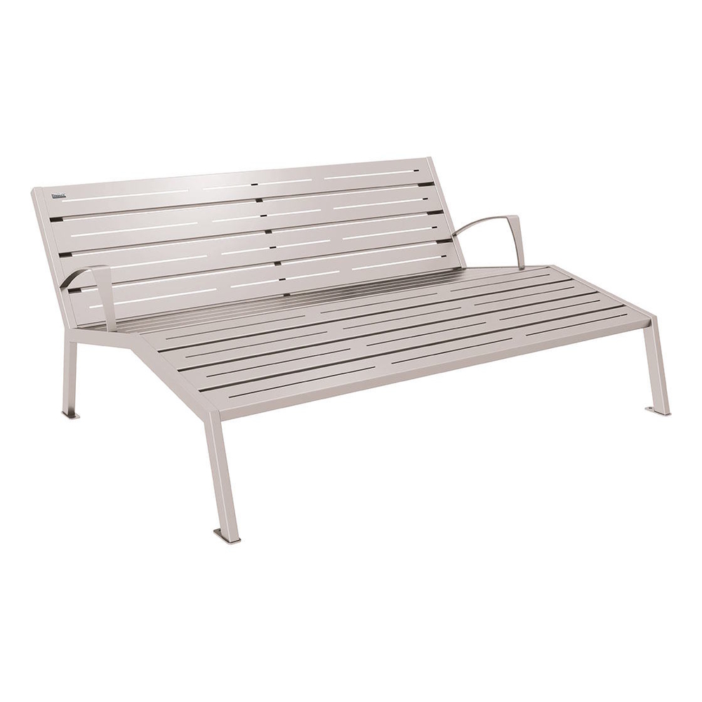Chaise longue acier Silaos RAL7044 - accoudoirs - PROCITY - 209663.7044