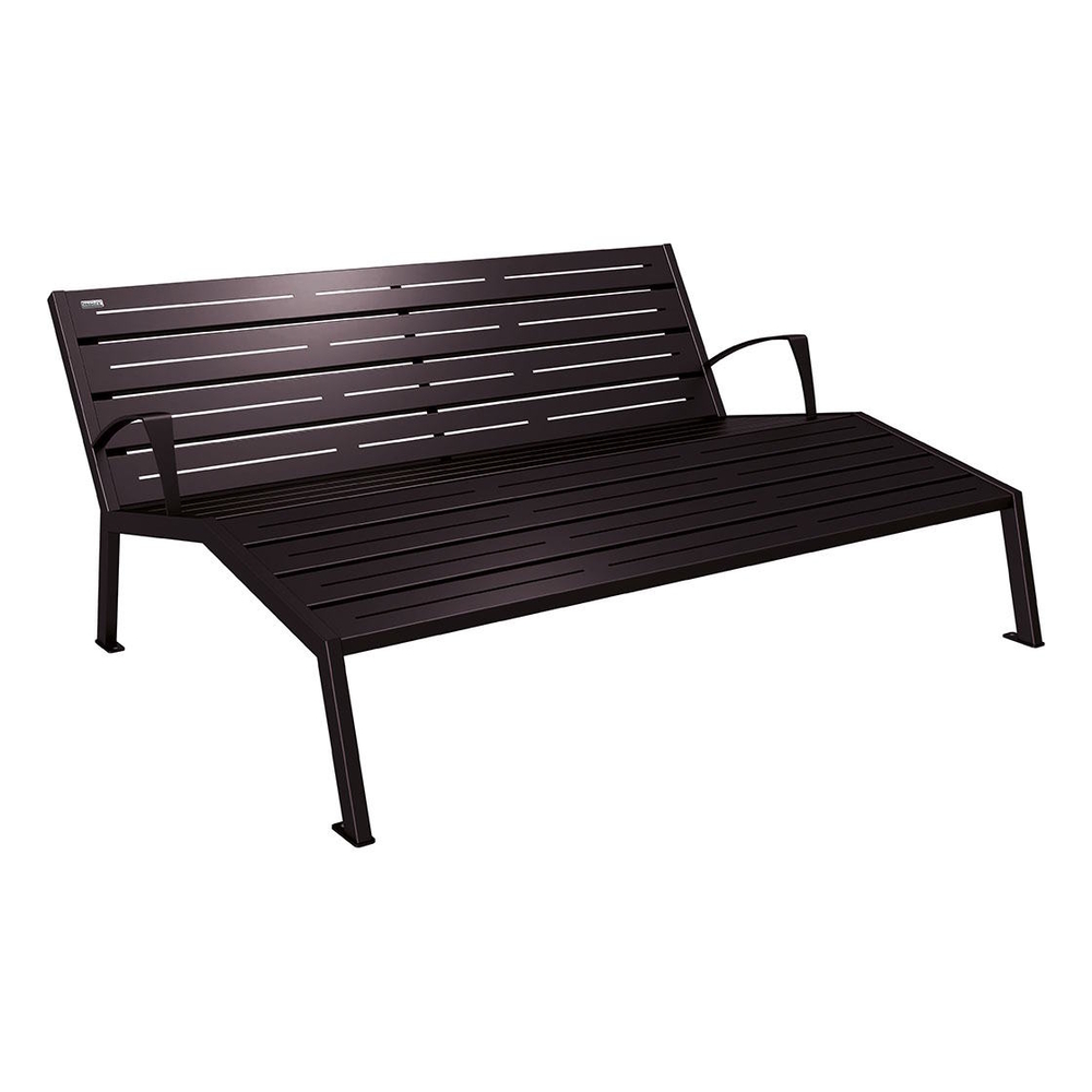Chaise longue acier Silaos RAL9005 - accoudoirs - PROCITY - 209663.9005