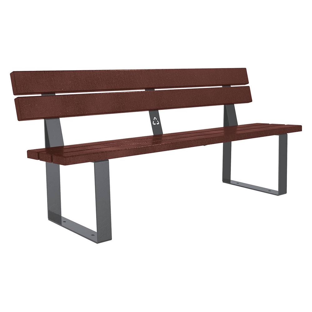 Banc plastique recyclé et acier Riga Gris PROCITY - 209685.GPRO
