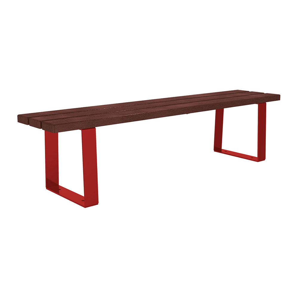 Banquette Riga acier et plastique recyclé RAL3004 - PROCITY - 209686.3004