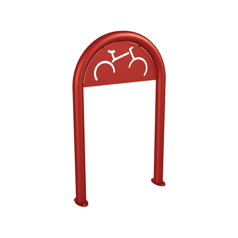 Appui vélos trombone Ø60mm RAL3004 - Version signalétique vélo - Sur platines - PROCITY - 291053.3004