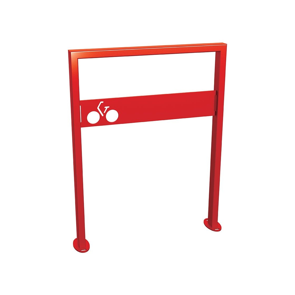 Appui vélos Milan RAL3020 - Version signalétique vélo - Sur platines - PROCITY - 294019.3020