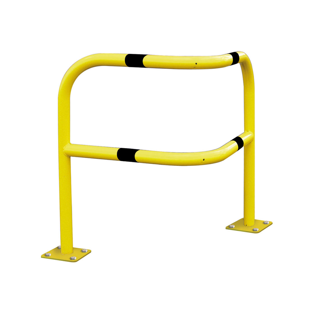 Arceau d'angle renforcé à 2 pieds 1000mm Sur platine - RAL1021 bandes noires - PROCITY - 294560