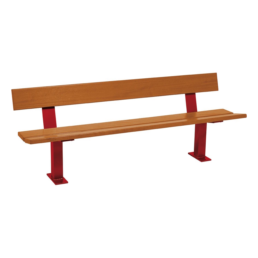 Banc bois et acier Pagode RAL3004 - lasuré chêne clair - PROCITY - 299444.3004.CHEC