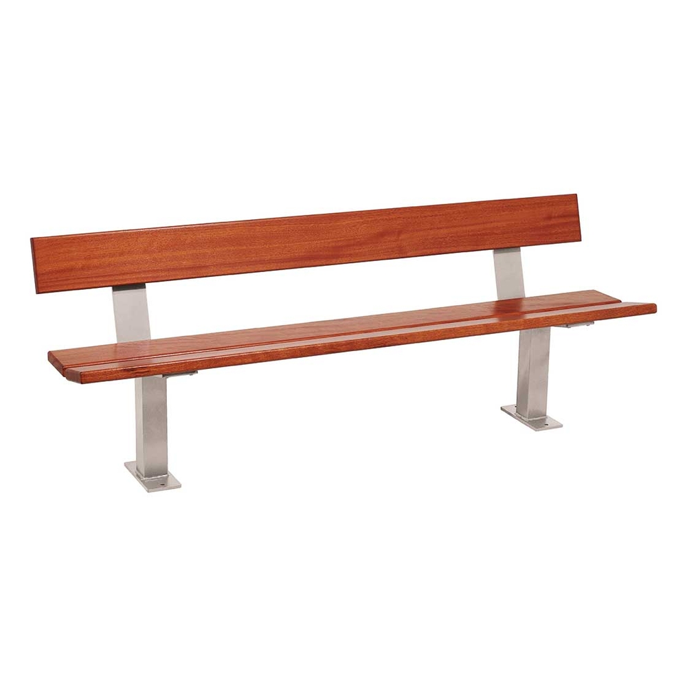 Banc bois et acier Pagode RAL7044 - lasuré acajou - PROCITY - 299444.7044.ACAJ
