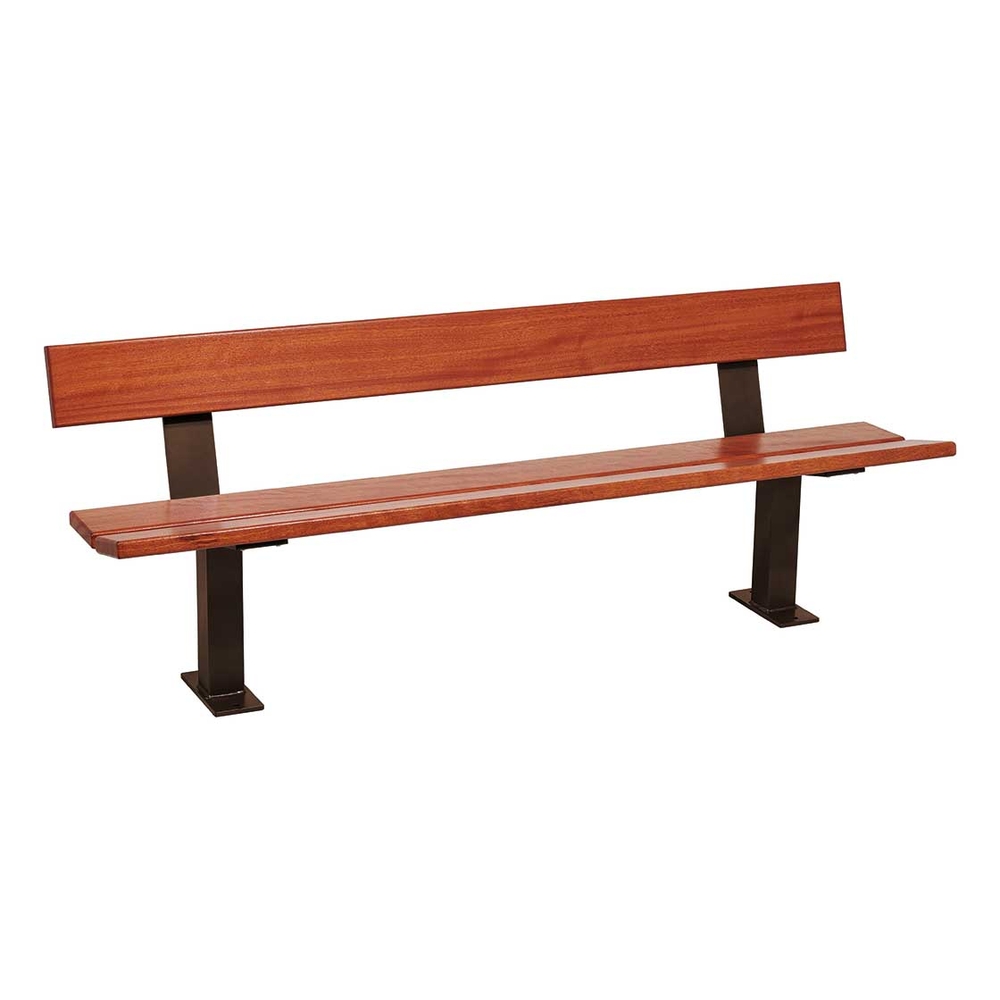 Banc bois et acier Pagode RAL8017 - lasuré acajou - PROCITY - 299444.8017.ACAJ